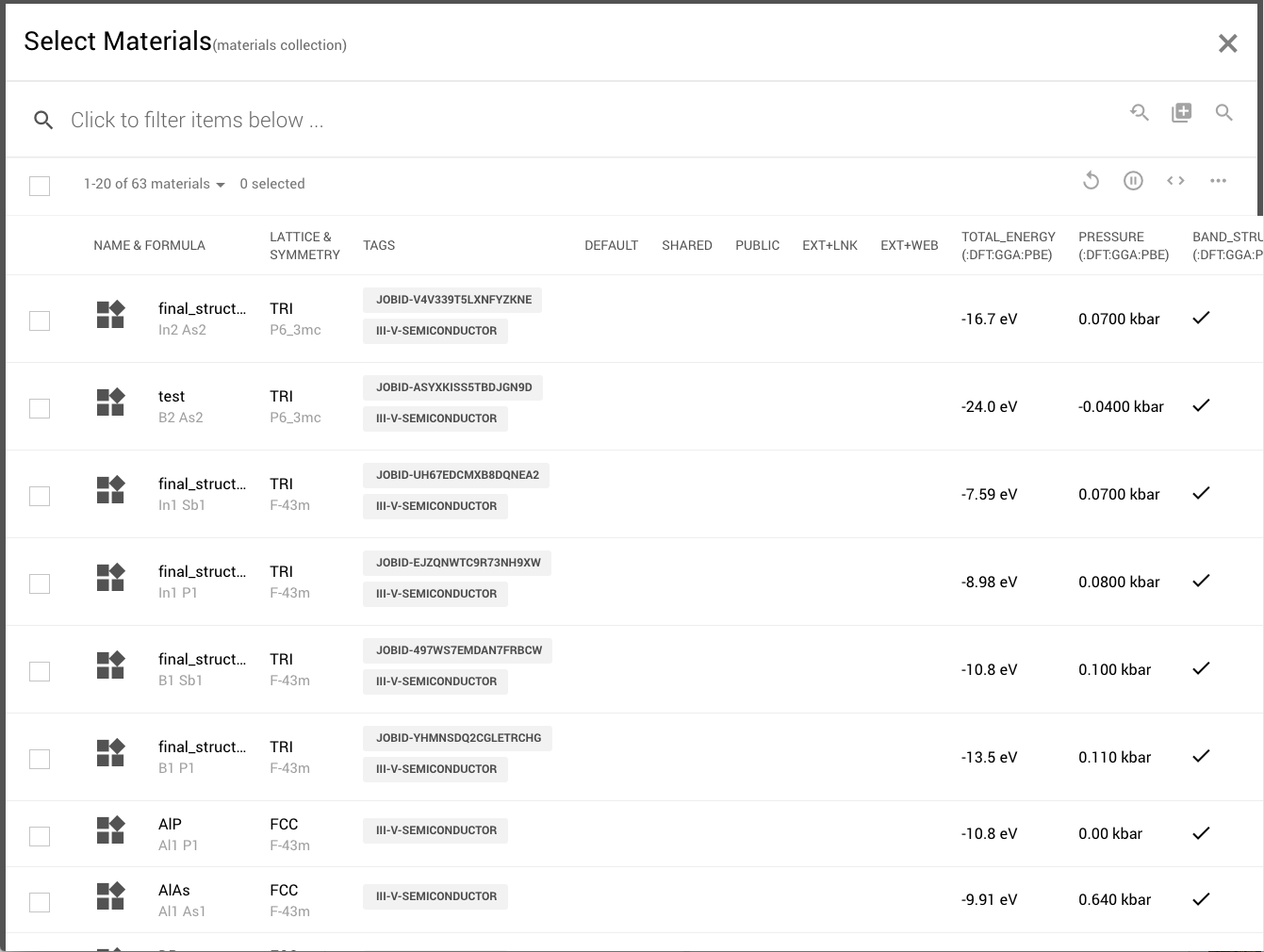 Select Materials Select Materials