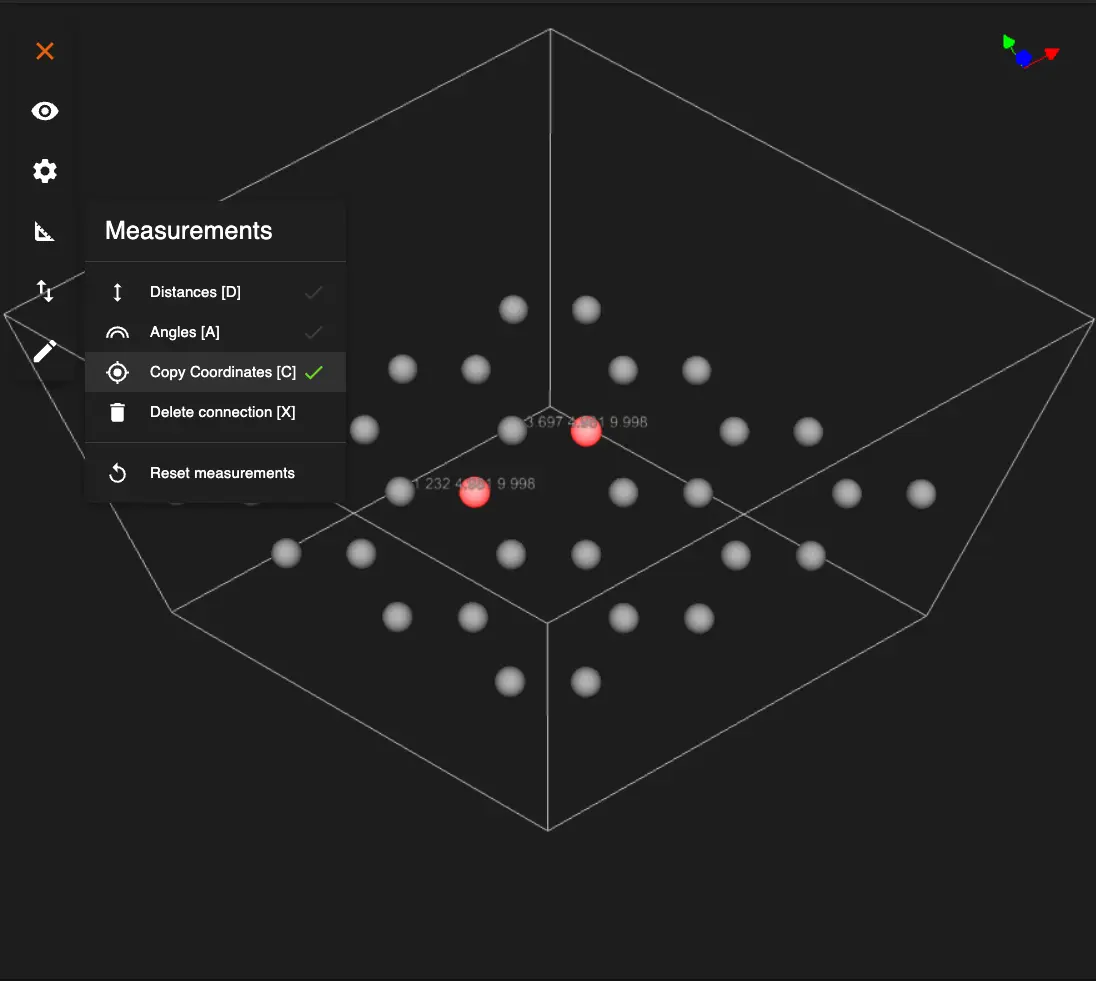 3D Editor Toggle Coordinates Coordinates Measurement