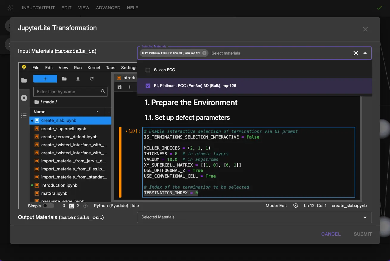 Pt(211) Surface Setup