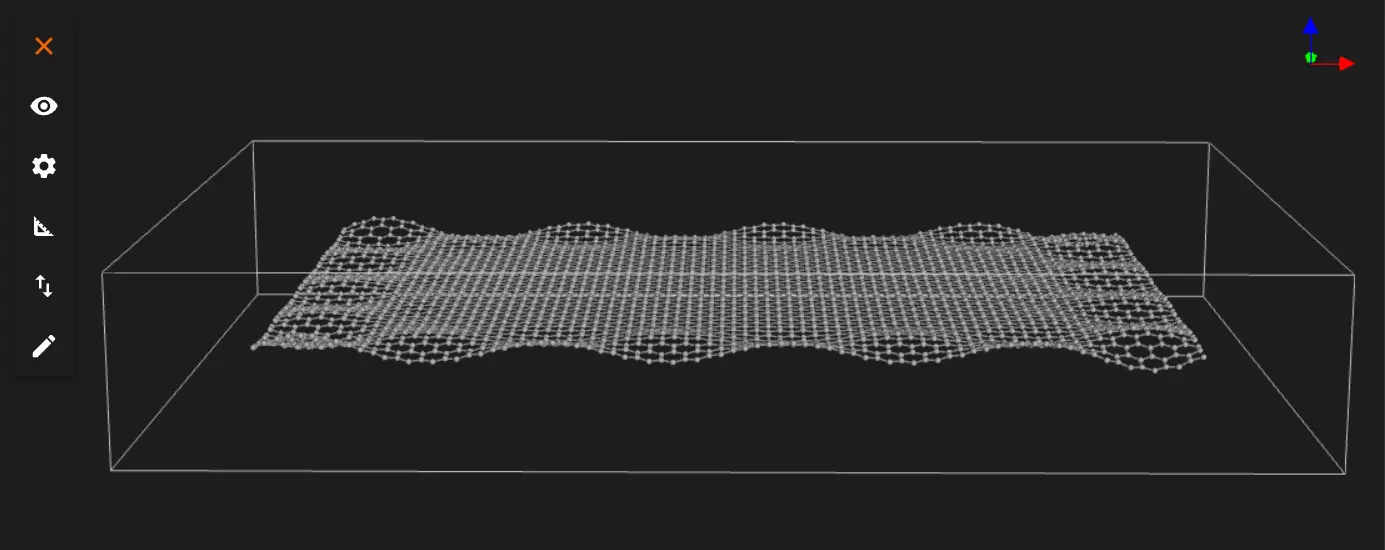 Final Rippled Graphene, amplitude 0.09 crystal units Final Material
